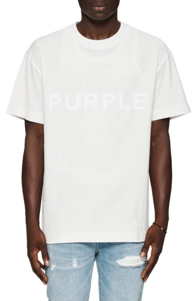 Purple Brand Logo Cotton Graphic T-shirt In Off White