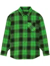 Purple Brand Logo-embossed Checked Cotton Shirt In Green