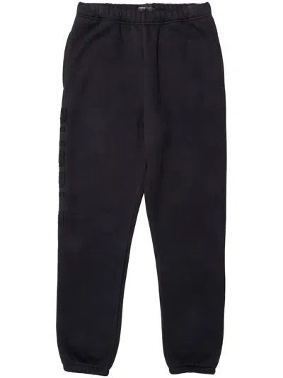 Purple Brand Logo-embroidered Cotton Track Pants In Black