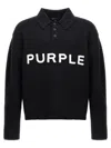 Purple Brand Wool Sweater With Frontal Logo Embroidery
