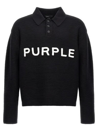 PURPLE BRAND PURPLE BRAND LOGO EMBROIDERY SWEATER
