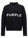 Purple Brand Wool Sweater With Frontal Logo Embroidery In Black