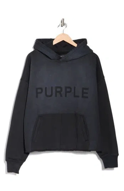 Purple Brand Logo Graphic Heavyweight Fleece Hoodie In Black