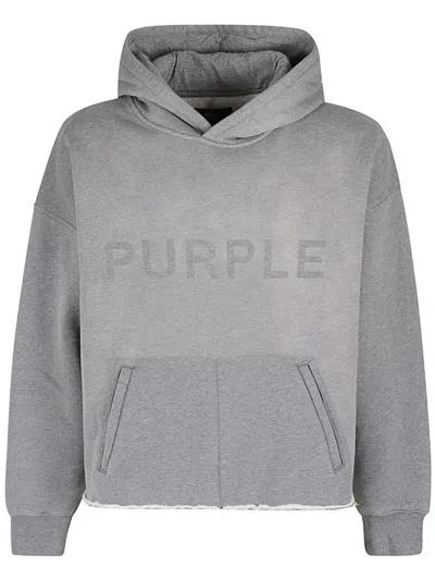 Purple Brand Logo Hoodie In Grey