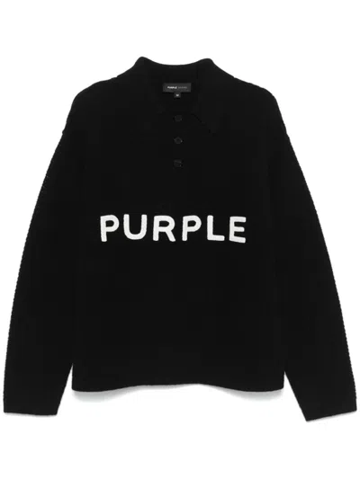 PURPLE BRAND LOGO-LETTERING KNITTED POLO