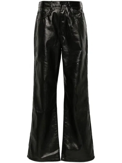 Purple Brand Logo-patch Trousers In Black
