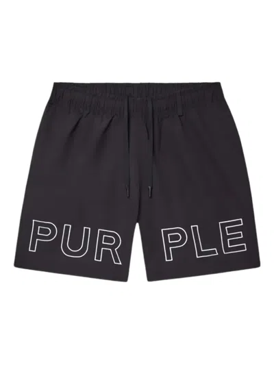 Purple Brand Logo-print Bermuda Shorts In Black