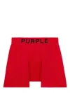 Purple Brand Logo-print Cotton Boxers In Red