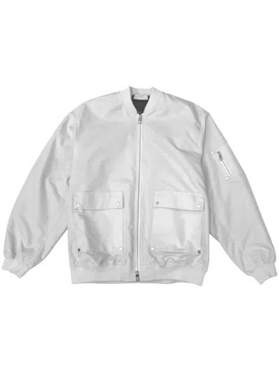 Purple Brand Logo-print Cotton Bomber Jacket In Grey