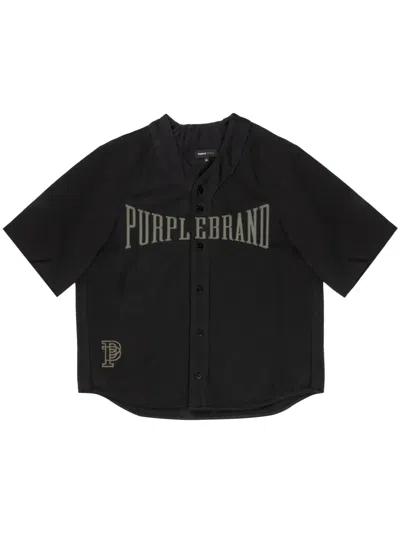 Purple Brand Logo-print Cotton Shirt In Black