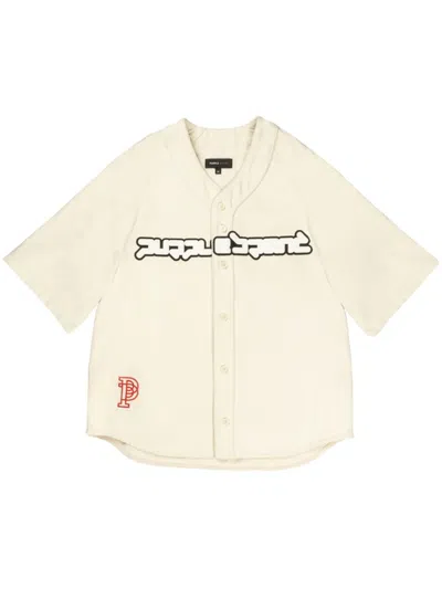 Purple Brand Logo-print Cotton Shirt In Neutrals