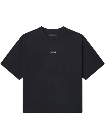 Purple Brand Logo-print Cotton T-shirt In Black