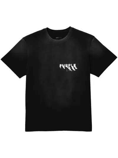 Purple Brand Logo-print Cotton T-shirt In Black