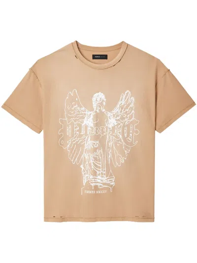 Purple Brand Logo-print Cotton T-shirt In Neutrals