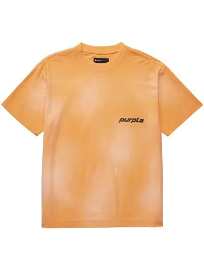 Purple Brand Logo-print Cotton T-shirt In Orange