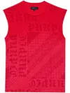 Purple Brand Logo-print Crew-neck Tank Top In Red
