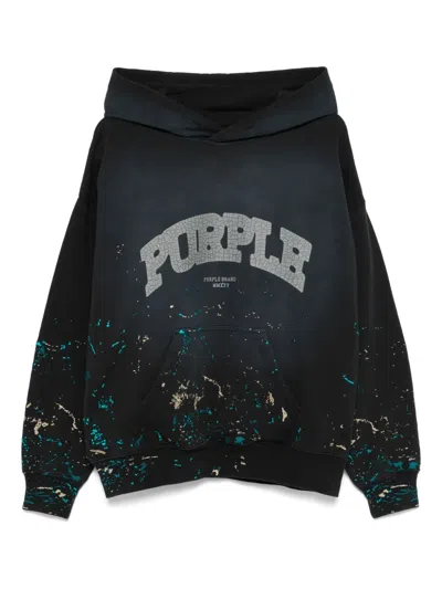 PURPLE BRAND LOGO-PRINT HOODIE