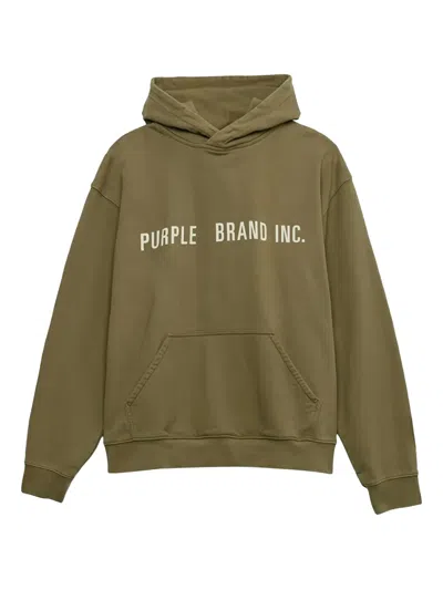 Purple Brand Logo-print Hoodie In Brown