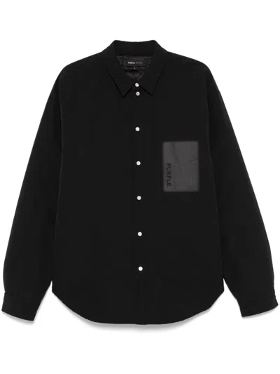 Purple Brand Logo-print Shirt Jacket In Black
