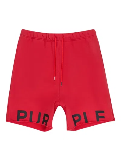 Purple Brand Logo-print Shorts In Red