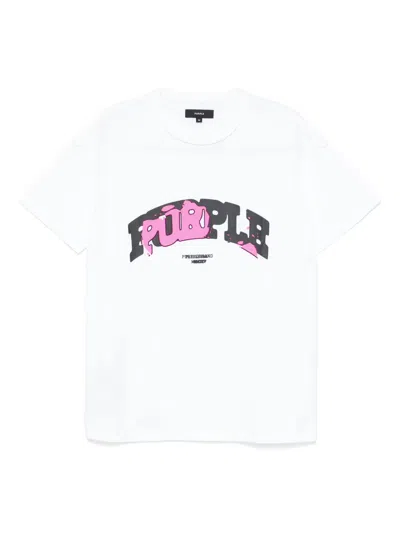 PURPLE BRAND LOGO-PRINT T-SHIRT