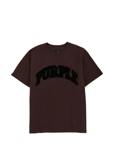 Purple Brand Logo-print T-shirt In Brown