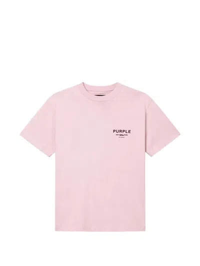 Purple Brand Logo Cotton Graphic T-shirt In Pink