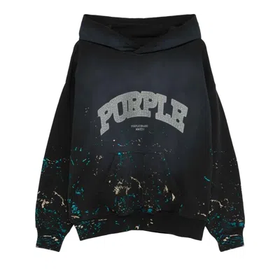 Pre-owned Purple Brand Logo-print Hoodie 'black' | Men's Size L