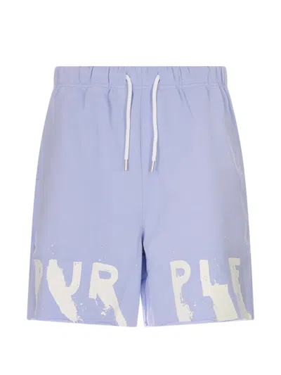 Purple Brand Midweight Fleece Pull On Shorts In Purple