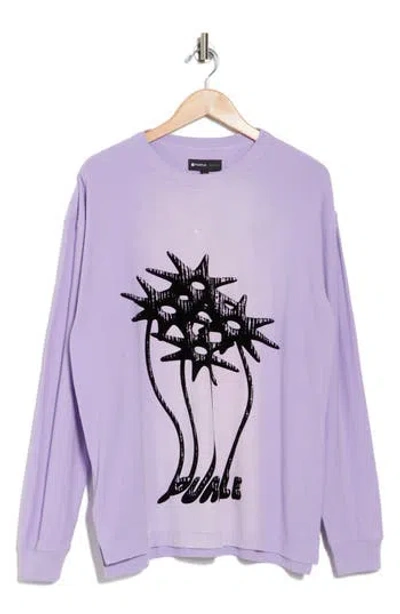 Purple Brand Long Sleeve Textured Jersey Graphic T-shirt
