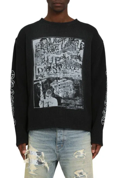 Purple Brand Long Sleeve Thermal Graphic T-shirt In Black