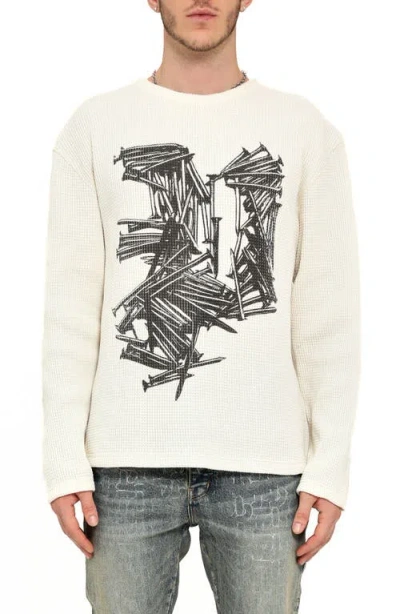Purple Brand Long Sleeve Thermal Graphic T-shirt In White