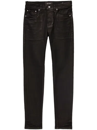 Purple Brand Low-rise Slim-cut Jeans In Schwarz