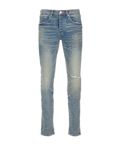 Purple Brand Low-rise Slim Fit Jeans In Light Blue