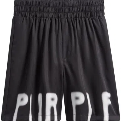 Purple Brand Lyocell Pull-on Shorts In Black