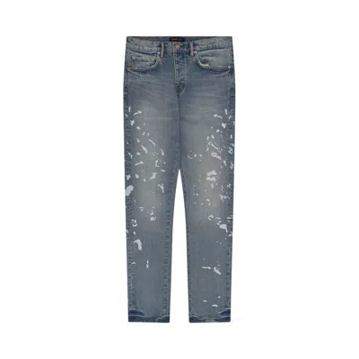 Pre-owned Purple Brand Manganese Paint Emb Straight Jeans 'mid Indigo' | Blue | Men's Size 29