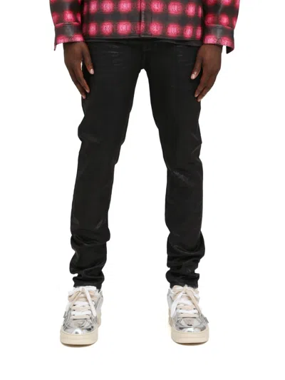 Purple Brand Coated Indigo Skinny Fit Jeans In Black