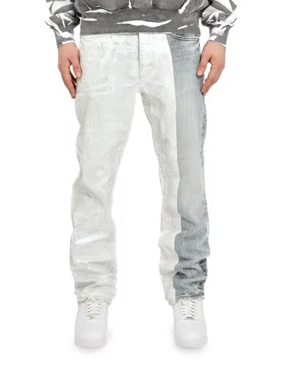 Purple Brand Crackle Silver Coated Jeans In Multi