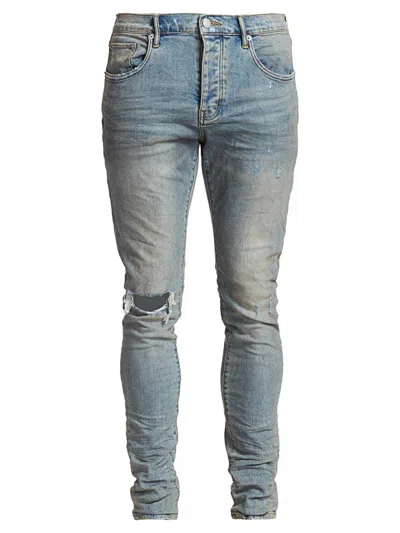 Purple Brand Men's Distressed Stretch-skinny Jeans In Blue