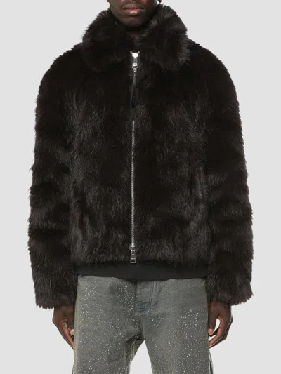 Purple Brand Faux-fur Jacket In Brown