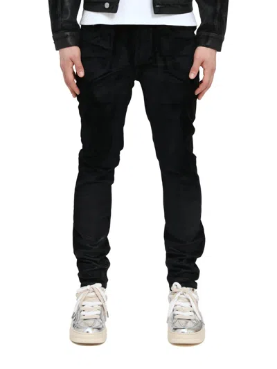 Purple Brand Men's Flock Dipped Stretch-cotton Skinny Jeans In Black