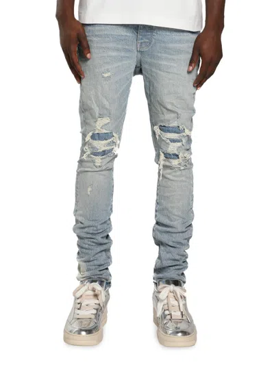 Purple Brand Men's Garda Repairs Distressed Skinny Jeans In Blue