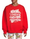 Purple Brand Men's Graphic Fleece Sweatshirt In Red