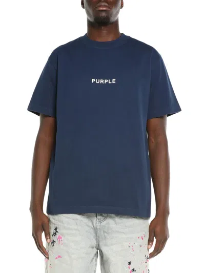 Purple Brand Heavyweight Jersey Short Sleeve Tee In Blue