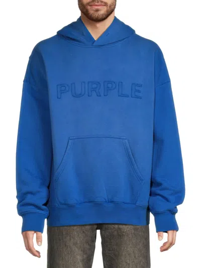 Purple Brand Logo-appliqué Cotton Hoodie In Blue