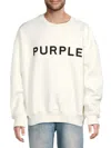 Purple Brand Logo-embroidered Cotton Sweatshirt In White
