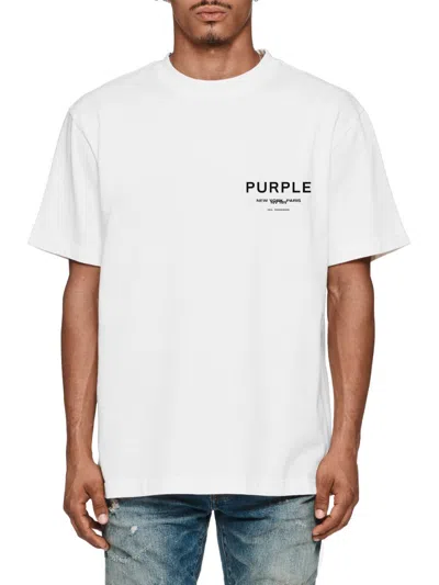 Purple Brand Heavyweight Jersey Graphic T-shirt In White