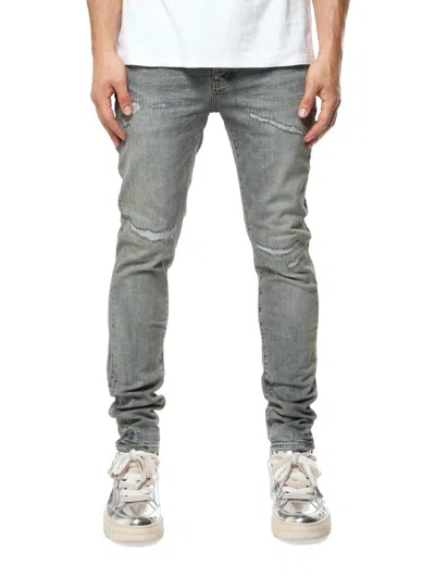Purple Brand Men's P001 Vintage Repair Stacked Skinny Jeans In Gray