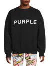 Purple Brand Logo-embroidered Cotton Sweatshirt In Black