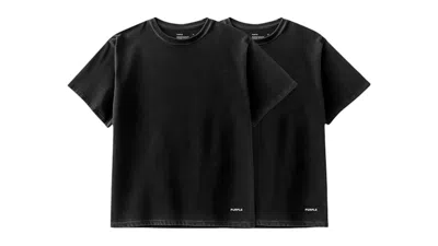 Pre-owned Purple Brand Men's  2 Pack Jersey Short Sleeve T-shirt In Black